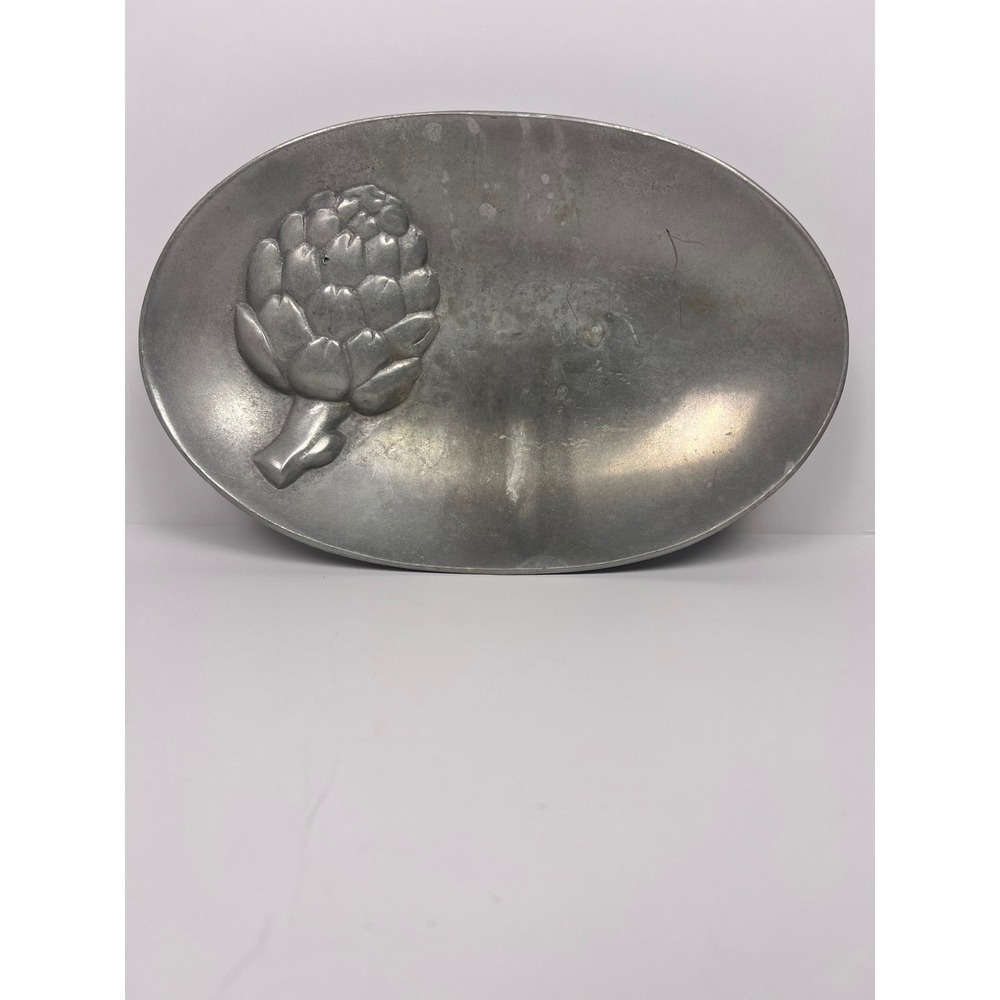 Vintage 90s Mariposa Brillante Aluminum Artichoke Ovalโ Serving Tray